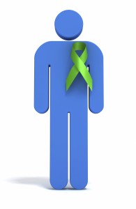 Blue man Green Lyme disease ribbon